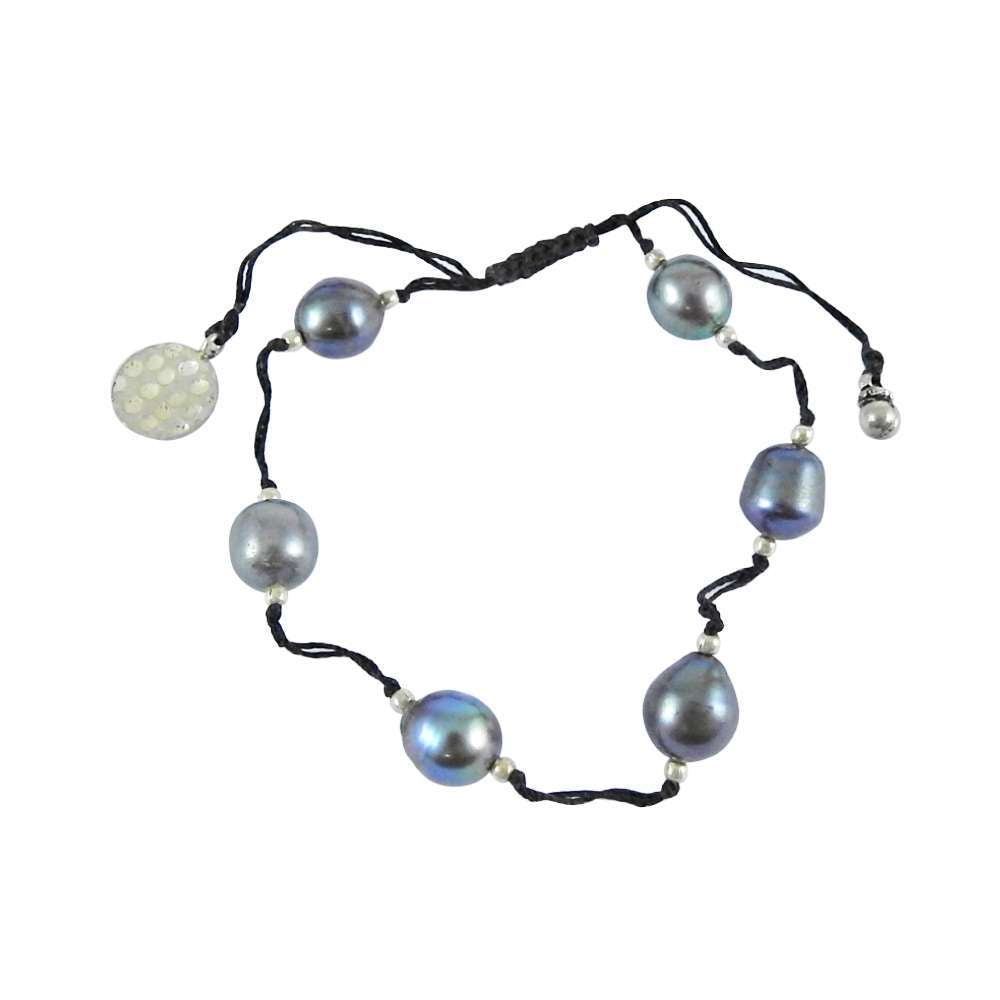 Christmas Gift Chain Bracelet 925 Sterling Silver Natural Pearl C1