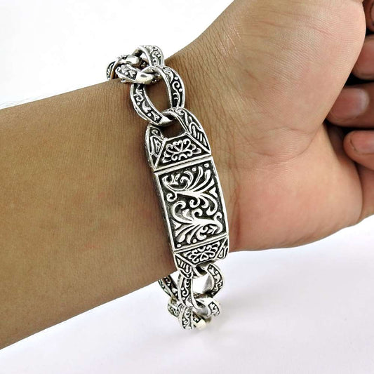 Fantastic Shell Gemstone Sterling Silver Bracelet Jewelry