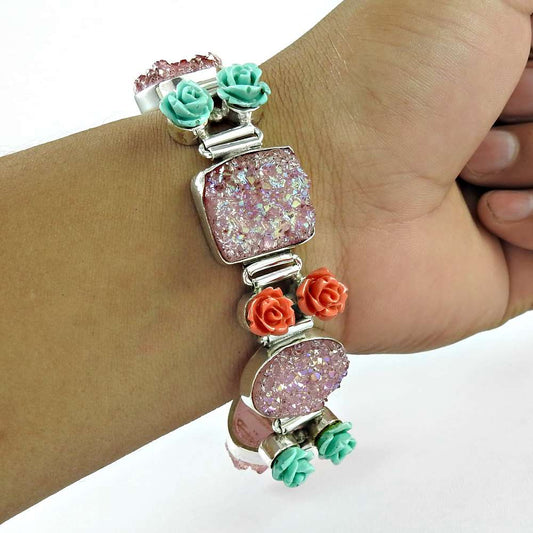 Big Secret Design 925 Silver Druzy Bracelet