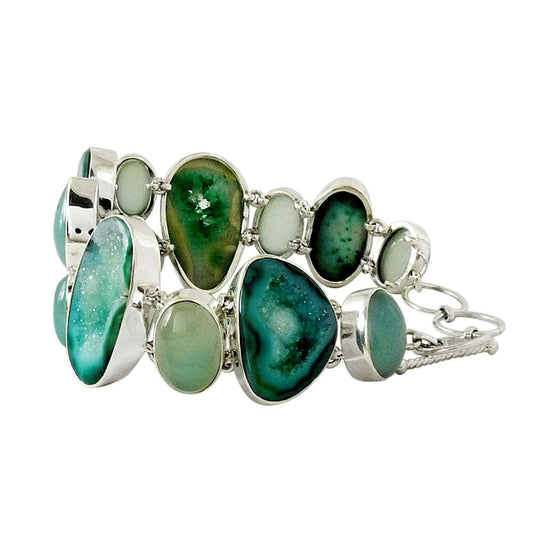 So In Love Druzy Chalcedony 925 Sterling Silver Bracelet