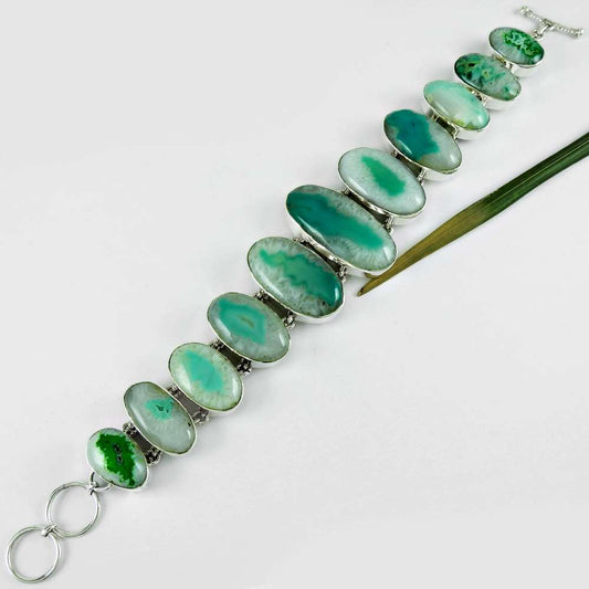 New Style Of Druzy 925 Sterling Silver Bracelet
