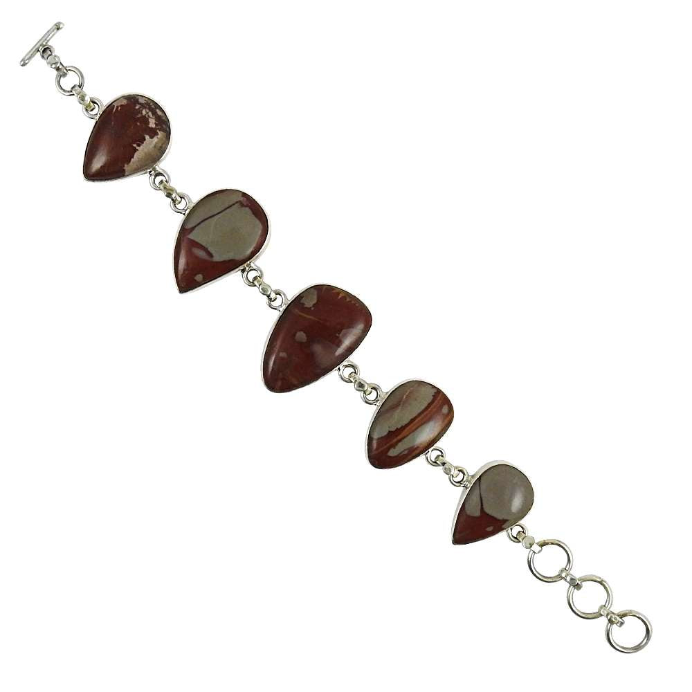 Vintage Fashion Noreena Jasper Gemstone Silver Bracelet Jewelry