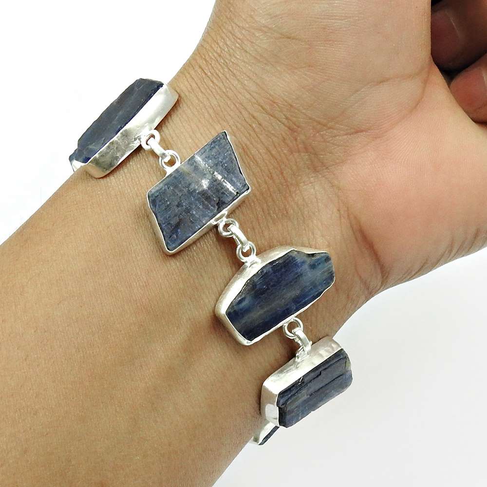 Kyanite Gemstone Rough Stone 925 Sterling Silver Handmade Indian Jewelry D2