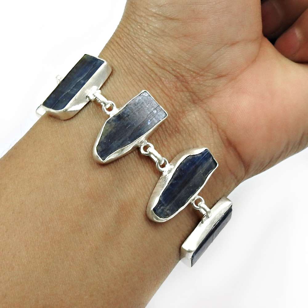 Kyanite Gemstone Rough Stone 925 Sterling Silver Traditional Jewelry F2