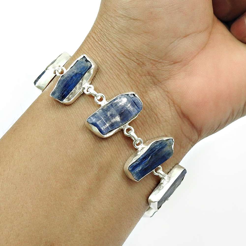 Kyanite Gemstone Rough Stone 925 Sterling Silver Indian Handmade Jewelry M2