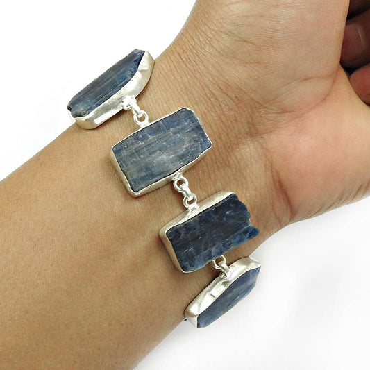 Kyanite Gemstone Rough Stone 925 Sterling Silver Handmade Jewelry U2