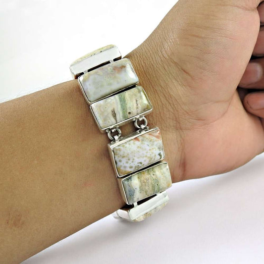 Spell Ocean Jasper 925 Sterling Silver Bracelet