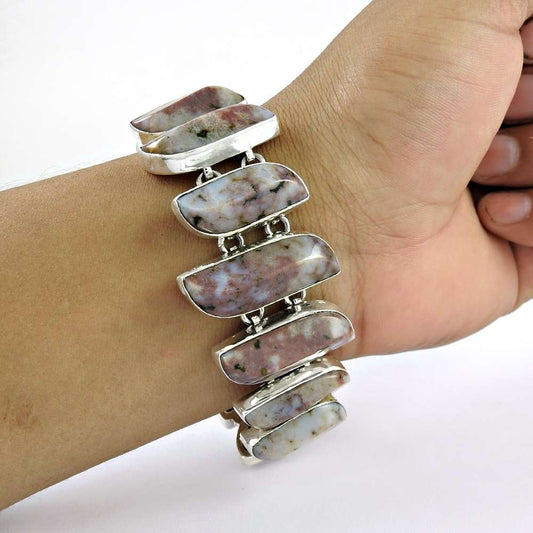 925 Sterling Silver Fashion Jewelry Fashion Ocean Jasper Gemstone Bracelet