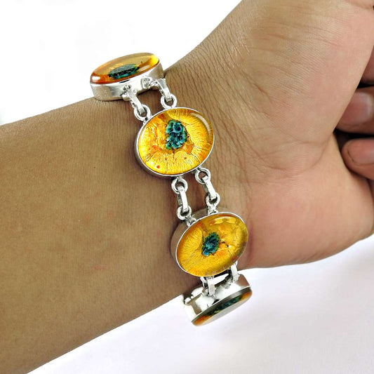 Great Creation Dico Glass 925 Sterling Silver Bracelet