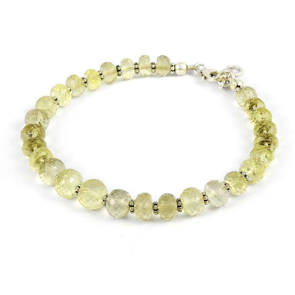 Wedding Gift For Her 925 Silver Natural Citrine Chain Tribal Bracelet C34