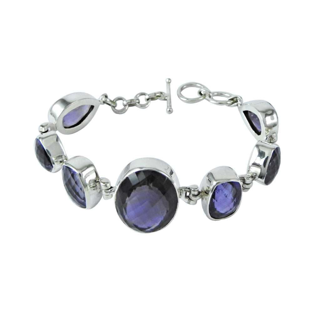 Christmas Gift Bracelet 925 Sterling Silver Natural Amethyst Gemstone F3