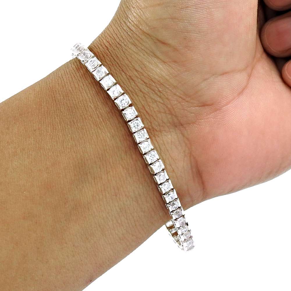 Christmas Gift 925 Sterling Silver Natural Cubic Zirconia Bohemian Bracelet H3