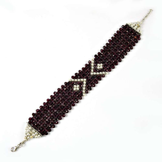 Trendy Garnet Gemstone Sterling Silver Bracelet 925 Sterling Silver Gemstone Jewellery