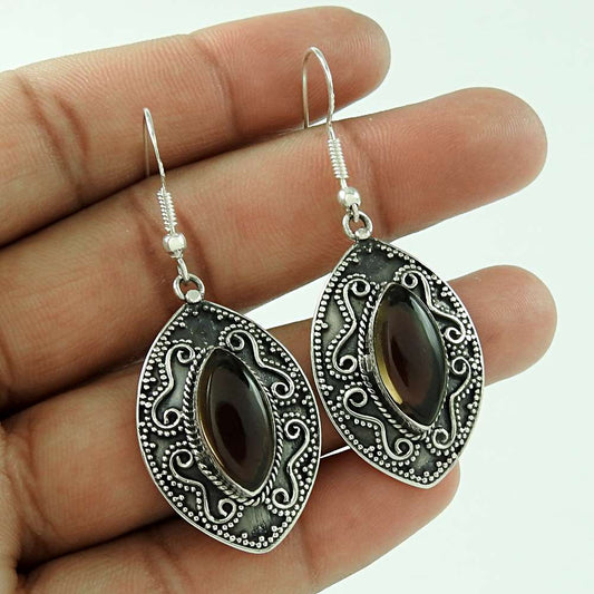 Natural 925 Sterling Silver Smoky Quartz Earrings Wholesale Price
