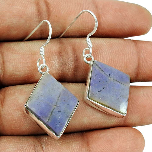 Natural Tiffany Gemstone 925 Sterling Silver Earrings Handmade Jewelry B1
