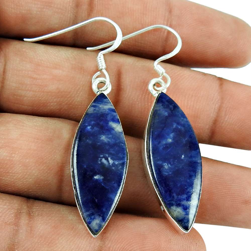 Kiss 925 Sterling Silver Sodalite Earrings Fournisseur