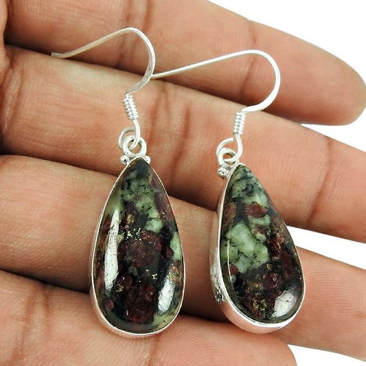 Beautiful Eudialyte Gemstone Earrings Sterling Silver Jewellery