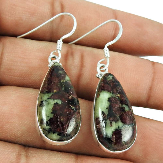 Party Wear Eudialyte Gemstone Earrings 925 Sterling Silver Fashion Jewellery