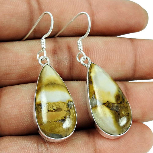 New Exclusive Style 925 Sterling Silver Brecciated Mookaite Earrings Wholesale