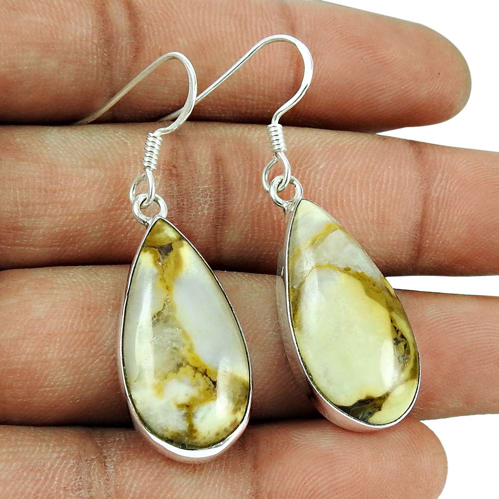 Victorian Style 925 Sterling Silver Brecciated Mookaite Earrings Wholesaler