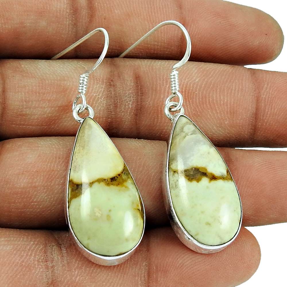 Love At First Sight Light 925 Sterling Silver Brecciated Mookaite Earrings Supplier