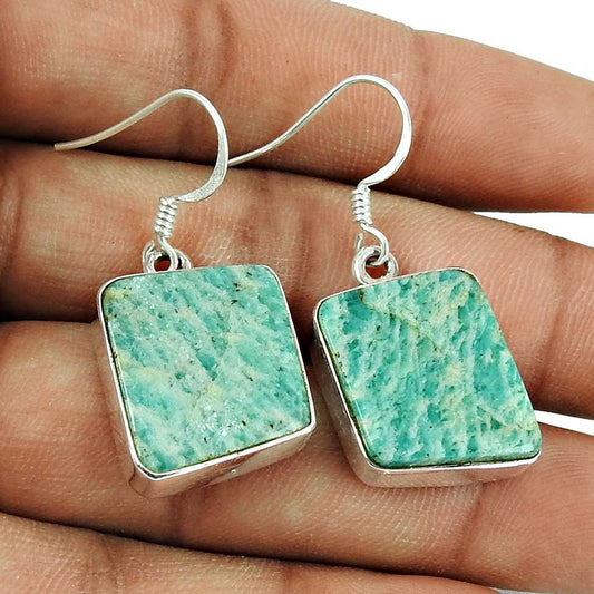 Gorgeous Design 925 Sterling Silver Amazonite Earrings Wholesaling