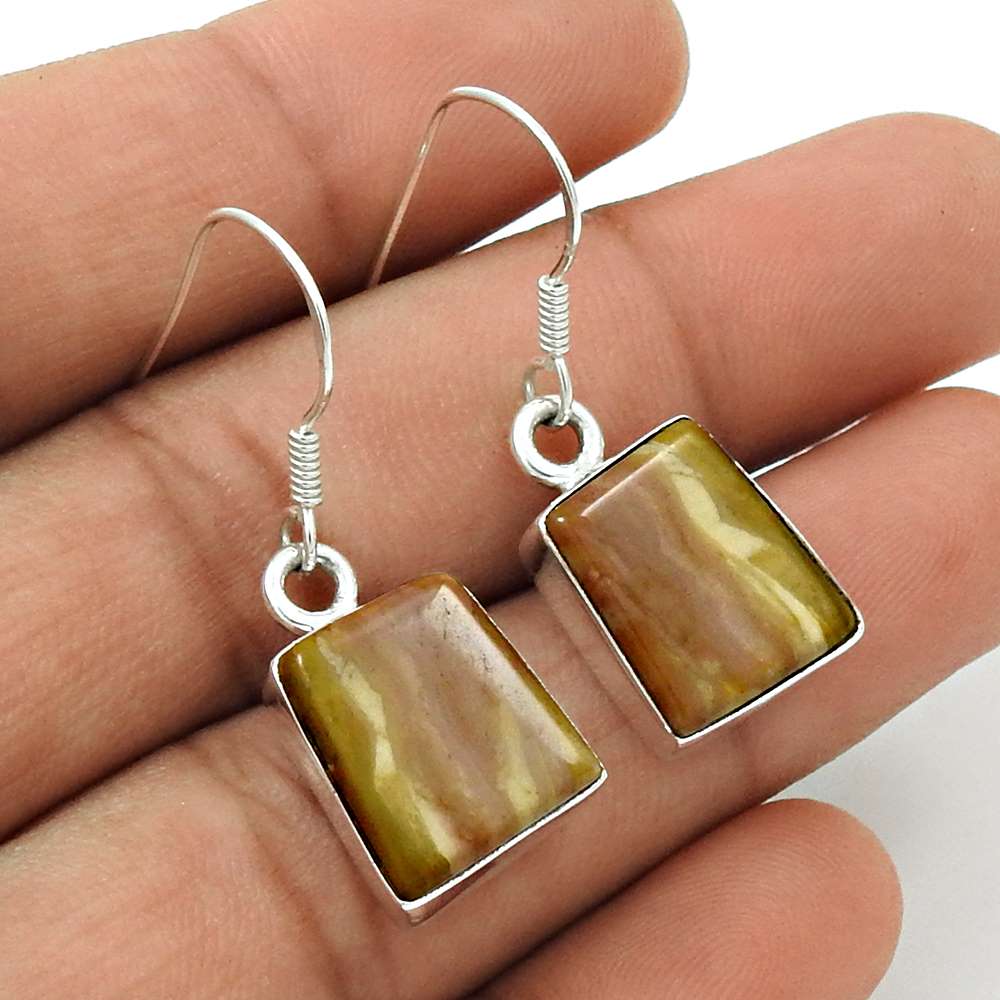Natural Imperial Jasper 925 Silver Dangle Woman Gift Earrings For Girls K9
