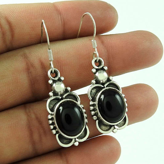 Tropical Glow 925 Sterling Silver Black Onyx Earrings Lieferant
