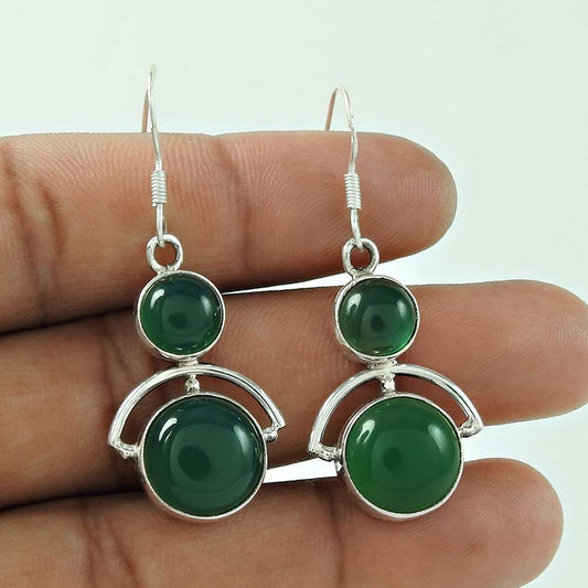My Sweet 925 Sterling Silver Green Onyx Earrings Wholesale