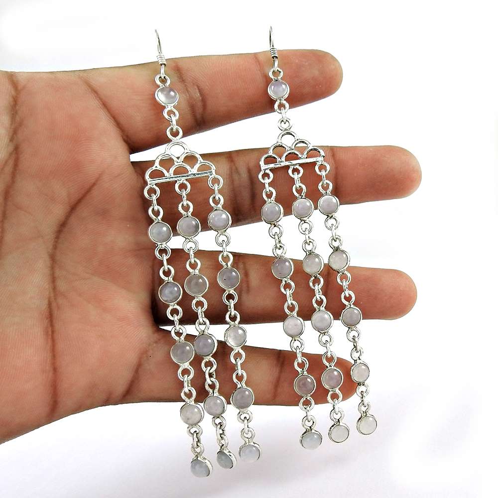 Scallywag Chalcedony Gemstone Sterling Silver Earrings Jewelry Al por mayor