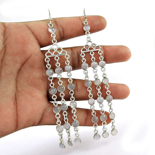 Scallywag Chalcedony Gemstone Sterling Silver Earrings Jewelry Al por mayor