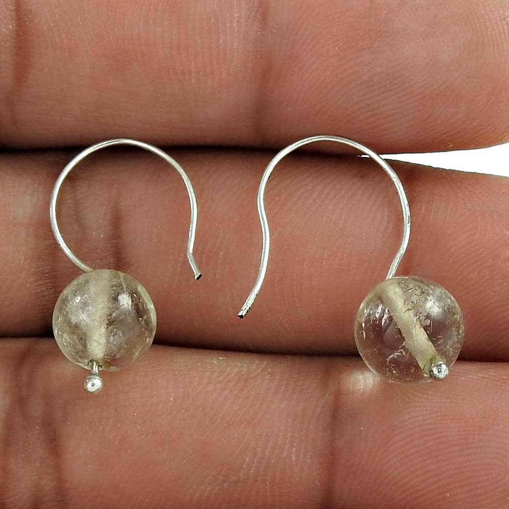 Natural Moonstone Gemstone Dangle Boho Earrings 925 Sterling Silver N23