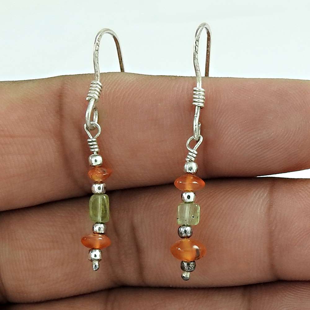 Handy Carnelian Prehnite Gemstone Sterling Silver Earrings Jewelry Großhändler