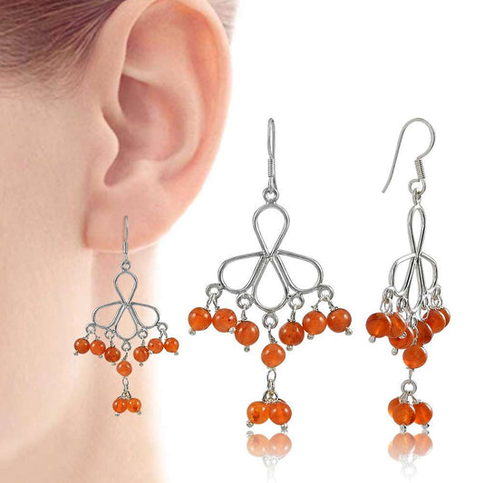Engaging Carnelian Gemstone Sterling Silver Earrings Jewelry Wholesaling
