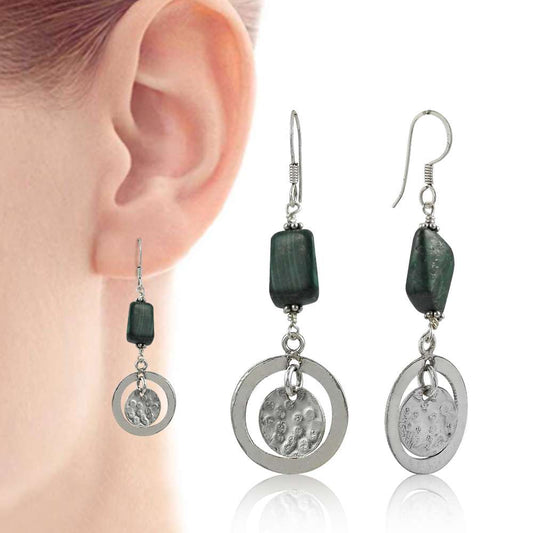 Natural Malachite Gemstone Sterling Silver Earrings Jewelry Lieferant
