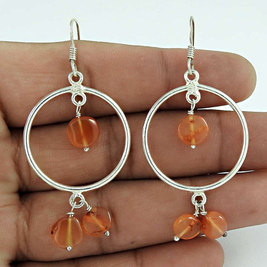 Scrumptious Carnelian Gemstone Sterling Silver Earrings Jewelry Wholesale Price