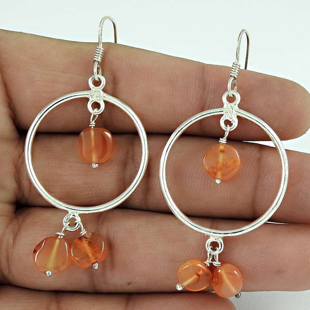 Manufacturer Carnelian Gemstone Sterling Silver Earrings Jewelry Mayorista