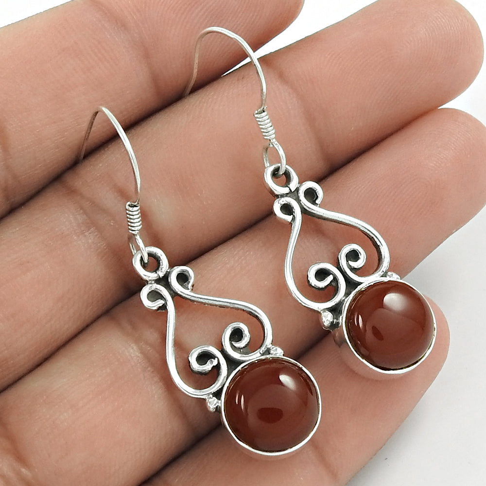 Christmas Gift 925 Sterling Silver Natural Onyx Earrings N1