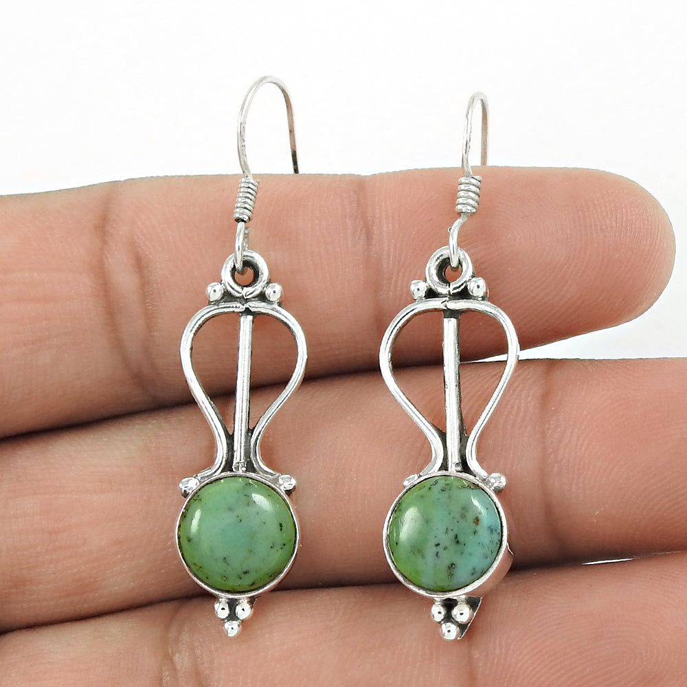 Christmas Gift Earrings 925 Silver Natural Turquoise Gemstone G1