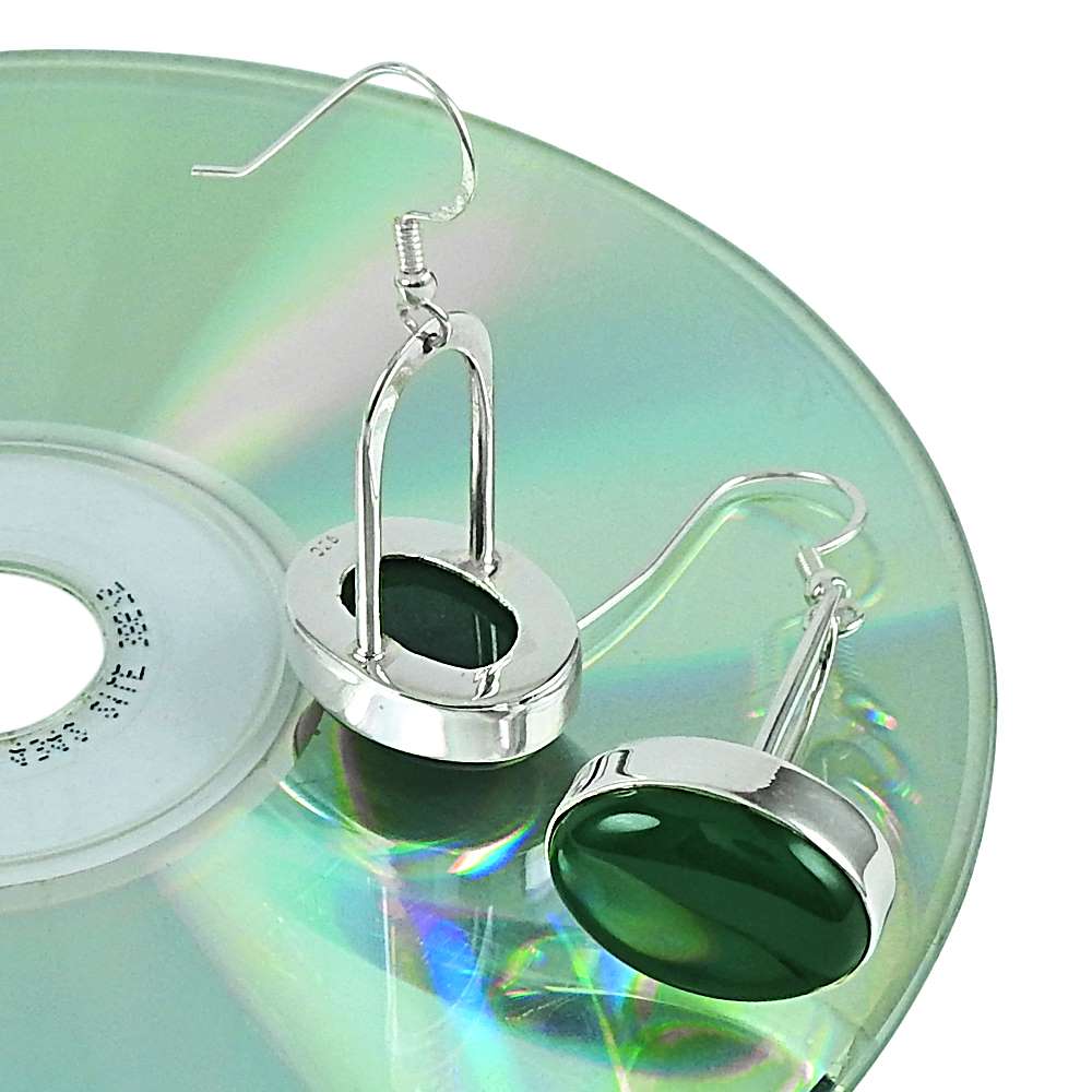 Gift For Her 925 Silver Natural Onyx Gemstone Dangle Bohemian Earrings I35