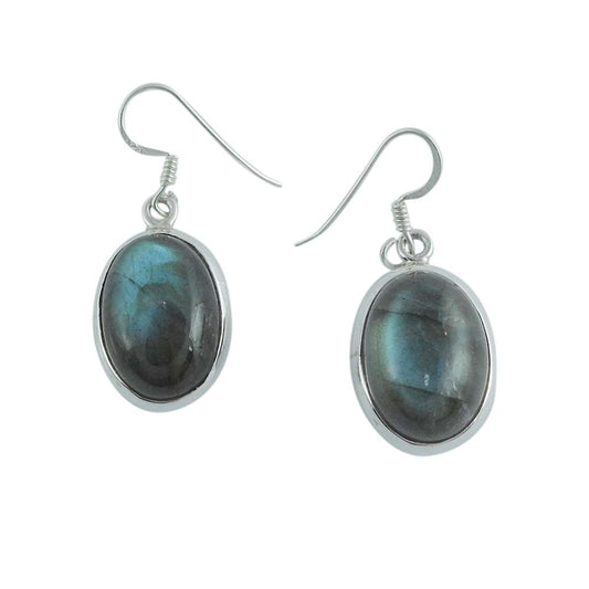 Gift For Her Natural Labradorite Dangle Boho Earrings 925 Silver O37