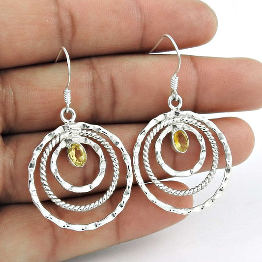 Spell 925 Sterling Silver Citrine Earrings Grossiste