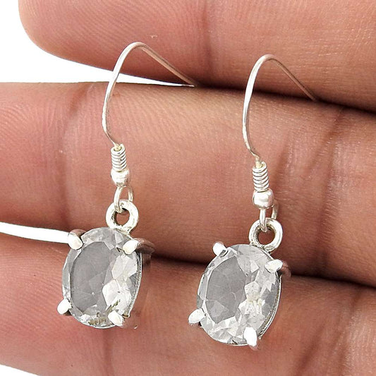 Rattling White CZ Gemstone Sterling Silver Earrings Jewellery Großhandel