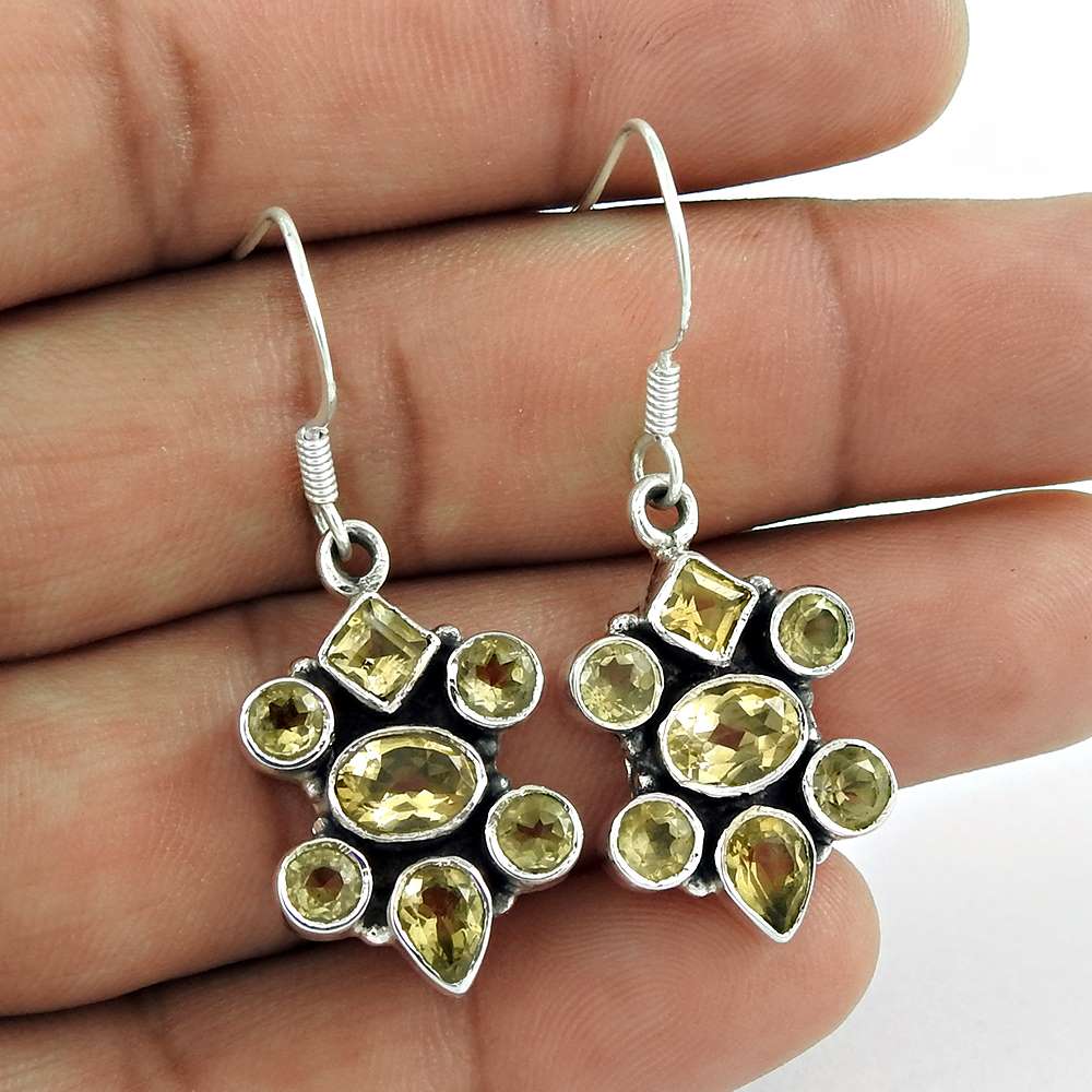 Sterling Silver Fashion Jewellery Rare Citrine Gemstone Earrings