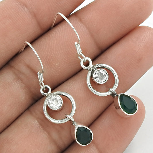 Christmas Gift 925 Sterling Silver Natural Onyx Earrings P6