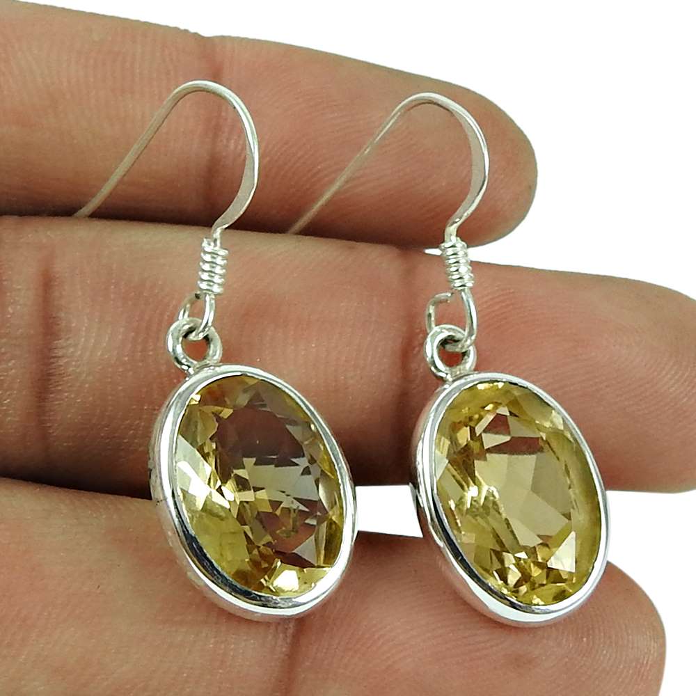 New Style Of 925 Sterling Silver Citrine Earrings Wholesaling