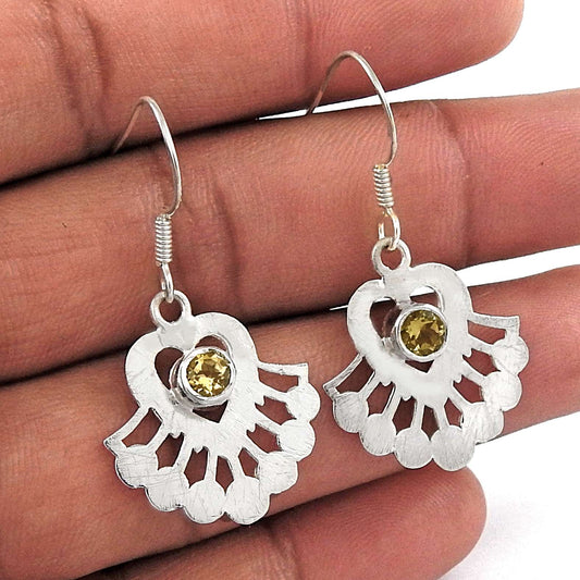Big Grand Love 925 Sterling Silver Citrine Earrings Exporter India