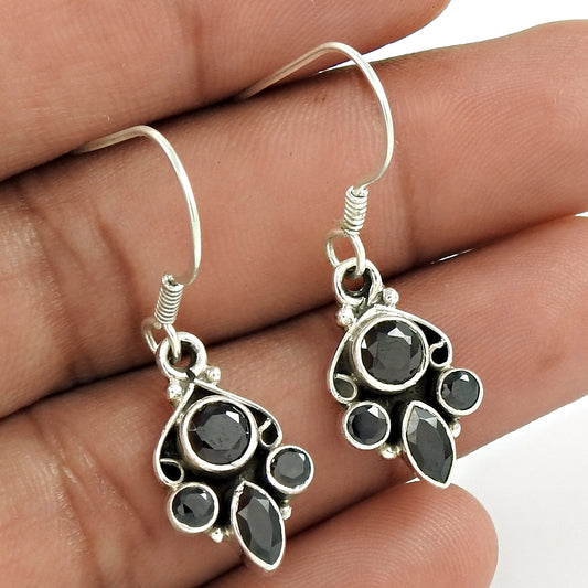 Natural Iolite Gemstone 925 Silver Drop/Dangle Vintage Earrings For Women R18