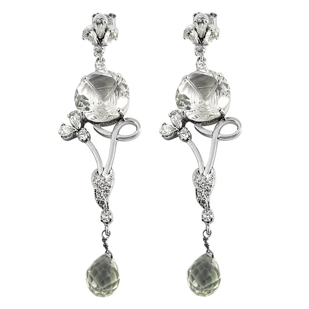 Christmas Gift Natural Cubic Zirconia Earrings 925 Sterling Silver G8