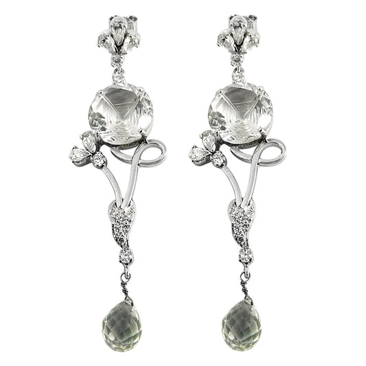 Christmas Gift Natural Cubic Zirconia Earrings 925 Sterling Silver G8